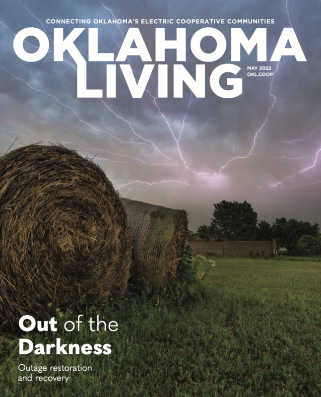 May 2022 cover; farm with lightning
